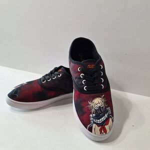 Dabi "NWOB" Burgundy & Black My Hero Academia Dabi & Toga Canvas Shoes Size 7